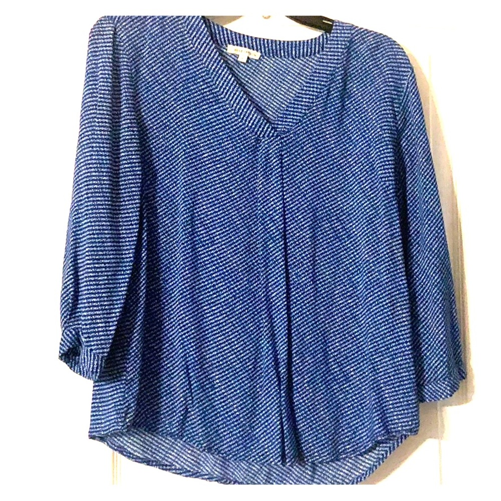 Blue and white blouse